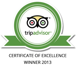 Writershill is the 2013 Winner of Tripadvisor Certificate of Excellence